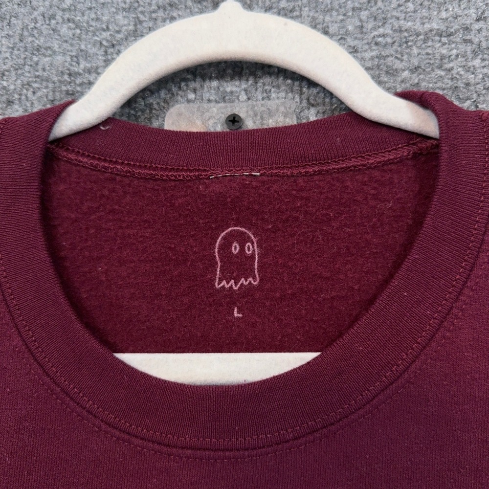 Lonely Ghost Sweatshirt Womens Large Maroon I Love You Say It Back Graphic Crew - Picture 4 of 8